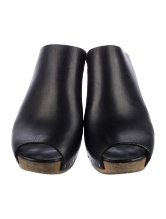 Rick Owens Leather Studded Accents Mules