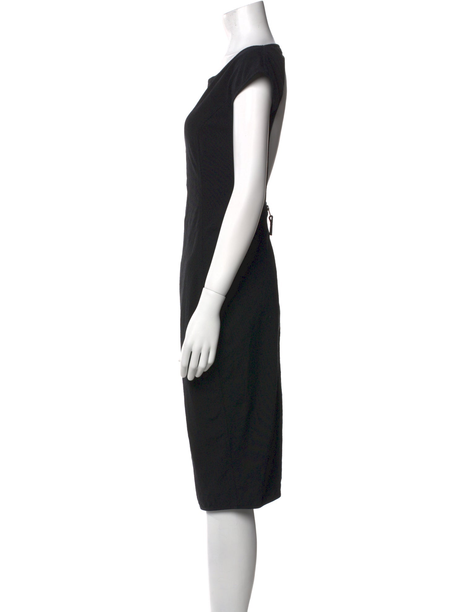 Rick Owens Bateau Neckline Midi Length Dress