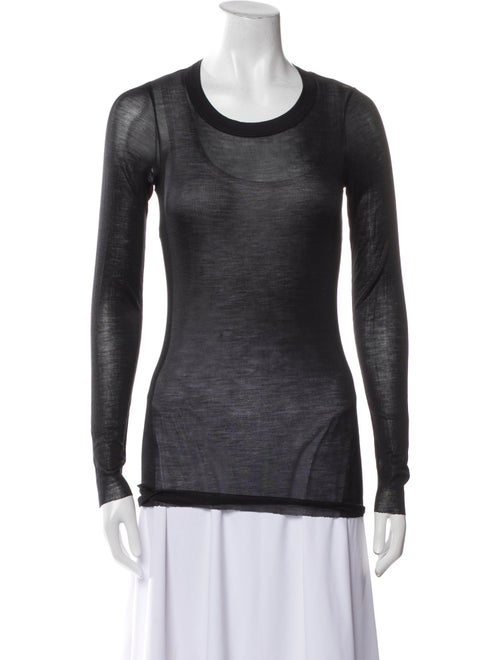 Rick Owens Scoop Neck Long Sleeve Top
