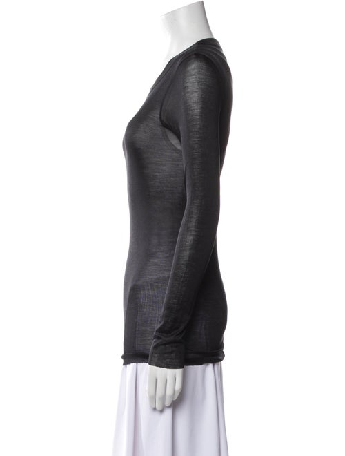 Rick Owens Scoop Neck Long Sleeve Top