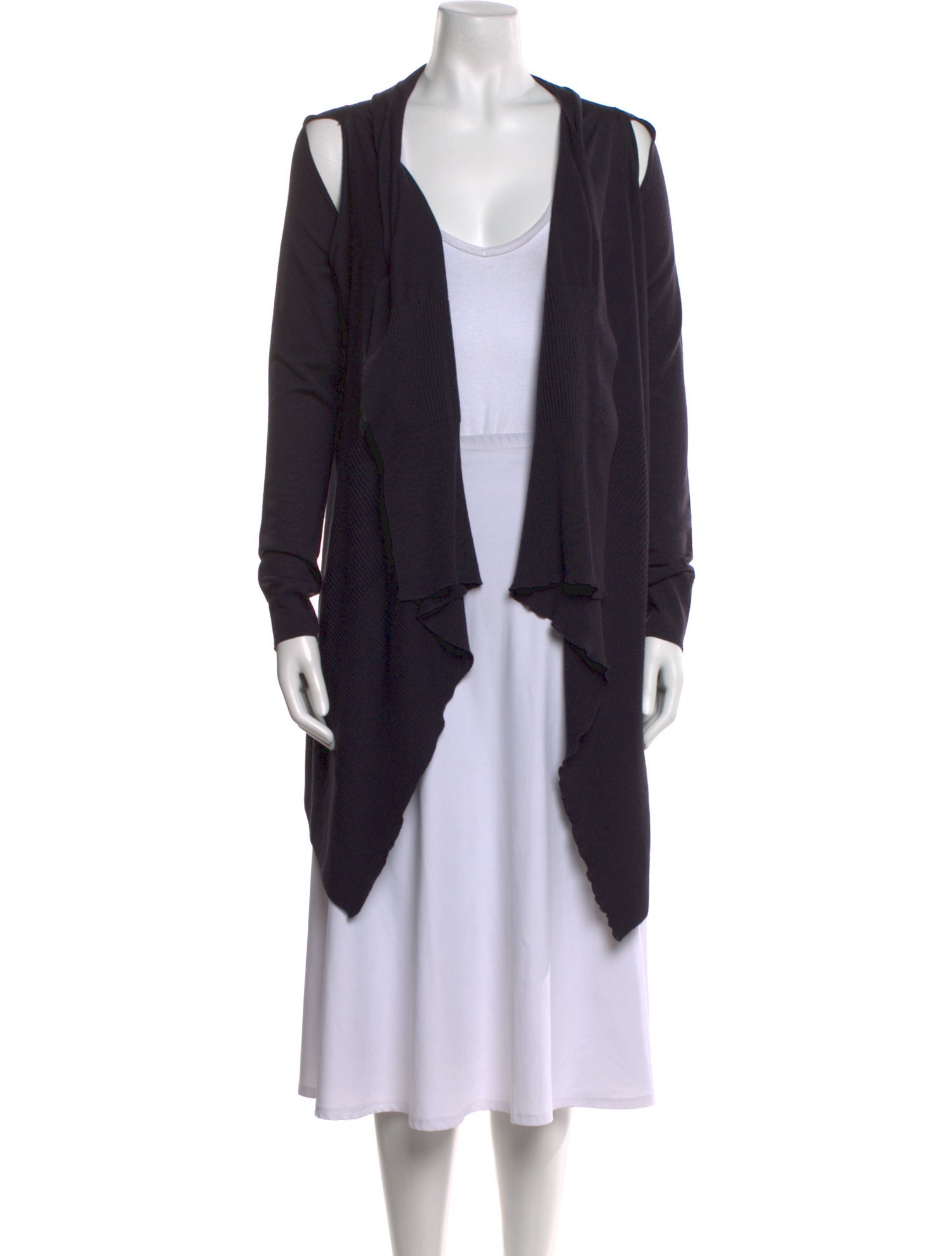 Rick Owens Virgin Wool Open Front Sweater