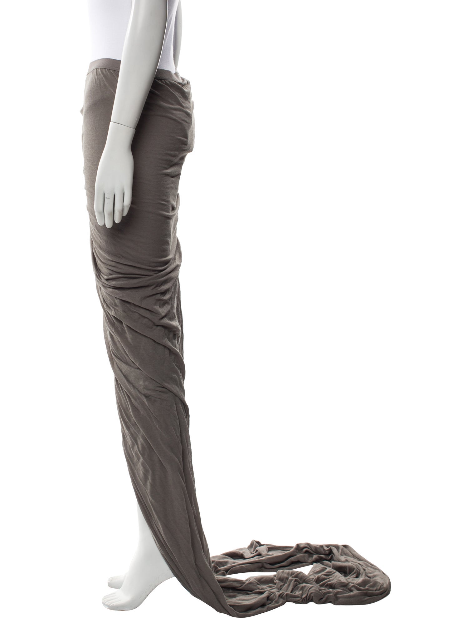 Rick Owens Pleated Accents Long Skirt