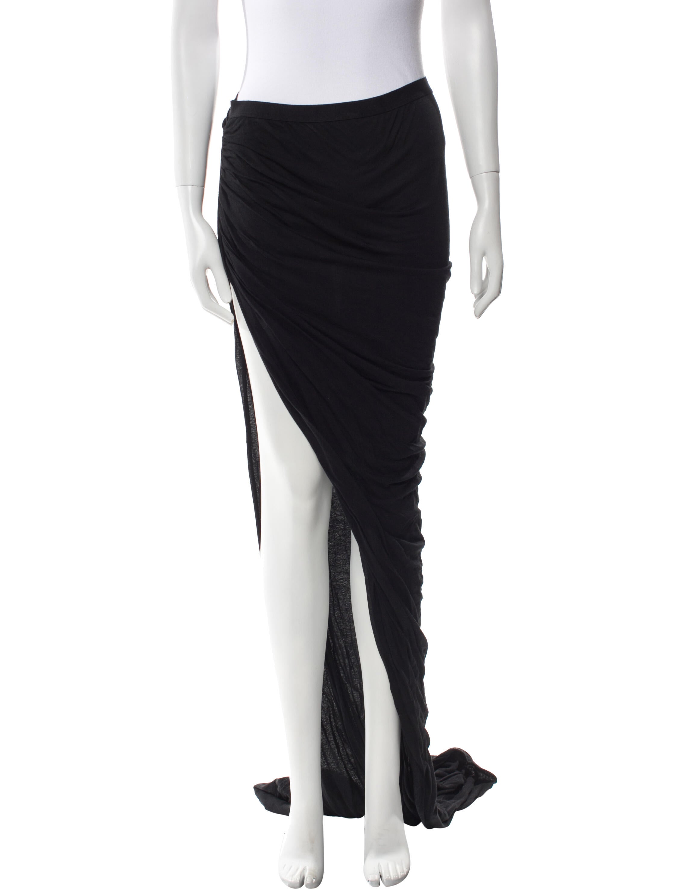 Rick Owens Pleated Accents Long Skirt