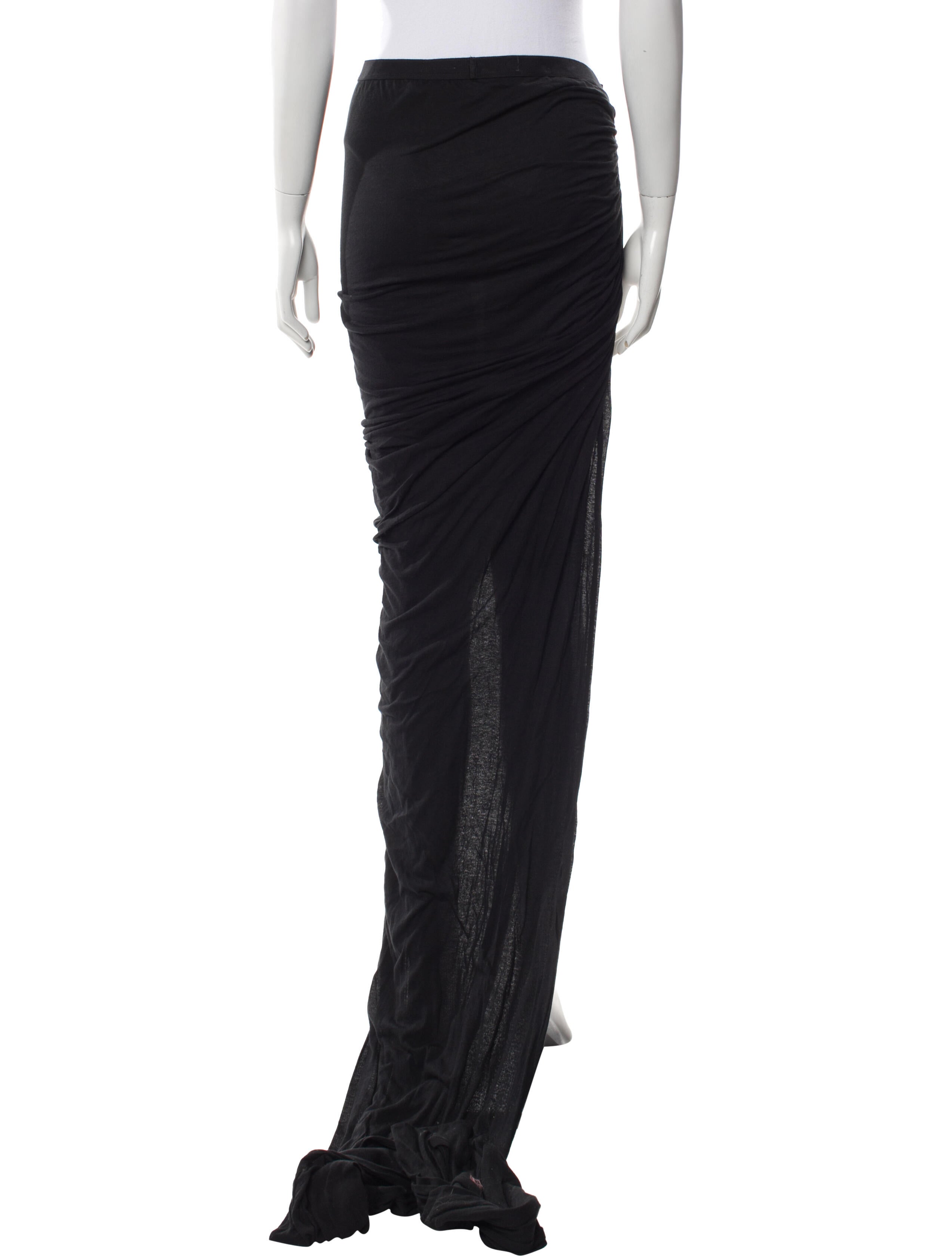 Rick Owens Pleated Accents Long Skirt