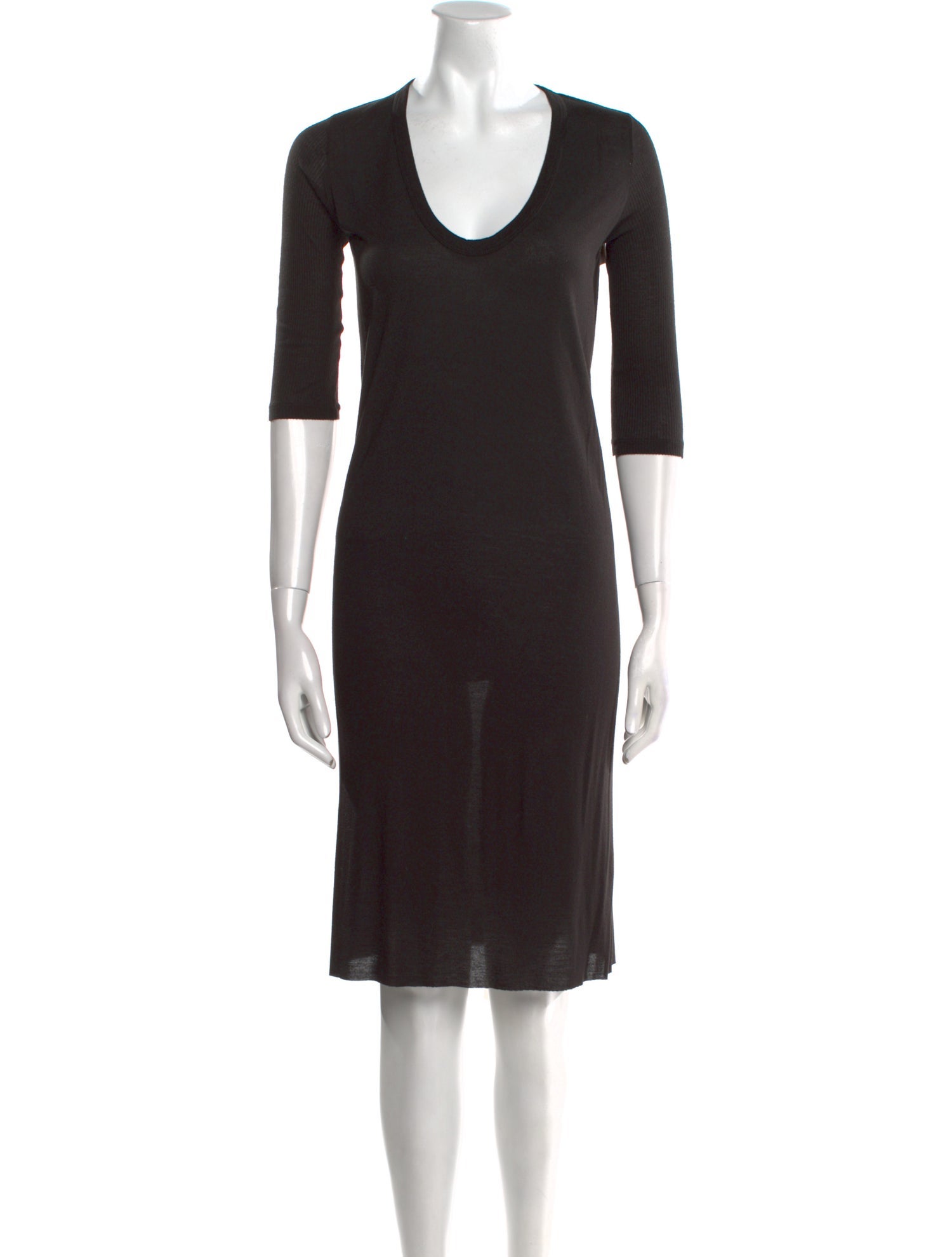 Rick Owens Scoop Neck Knee-Length Dress