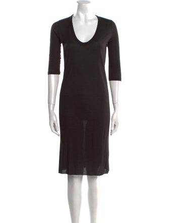 Rick Owens Scoop Neck Knee-Length Dress
