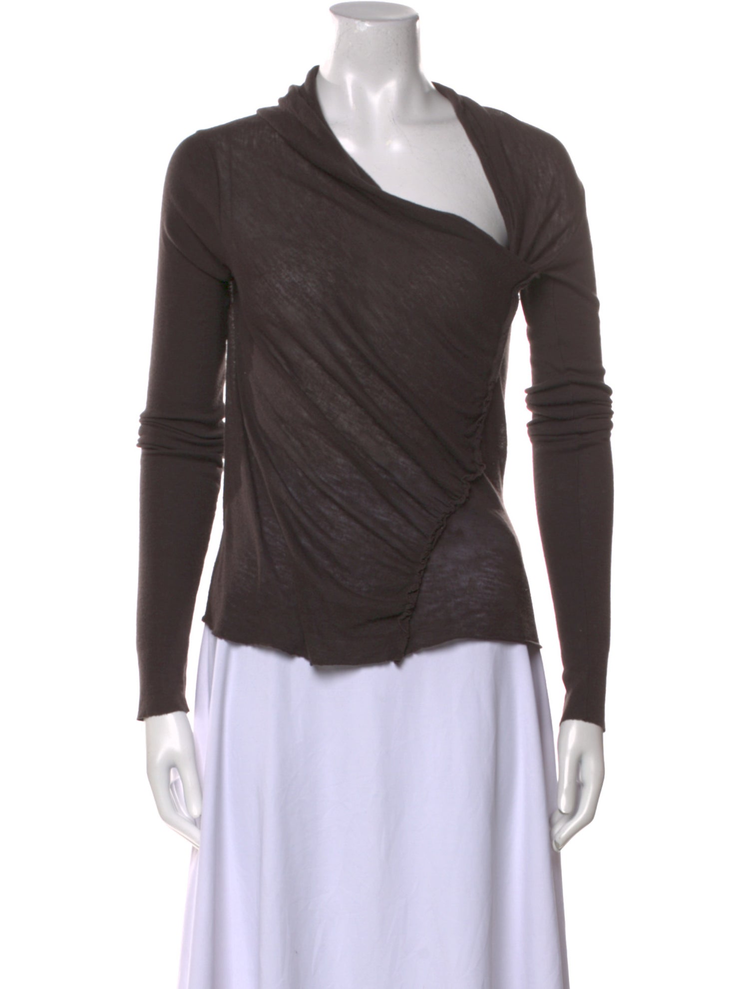 Rick Owens Cowl Neck Long Sleeve Top