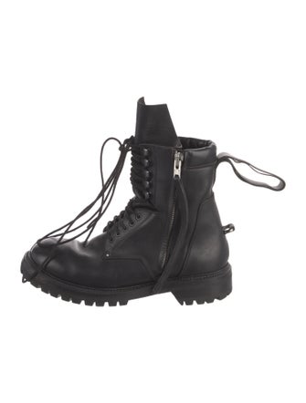 Rick Owens Leather Lace-Up Boots