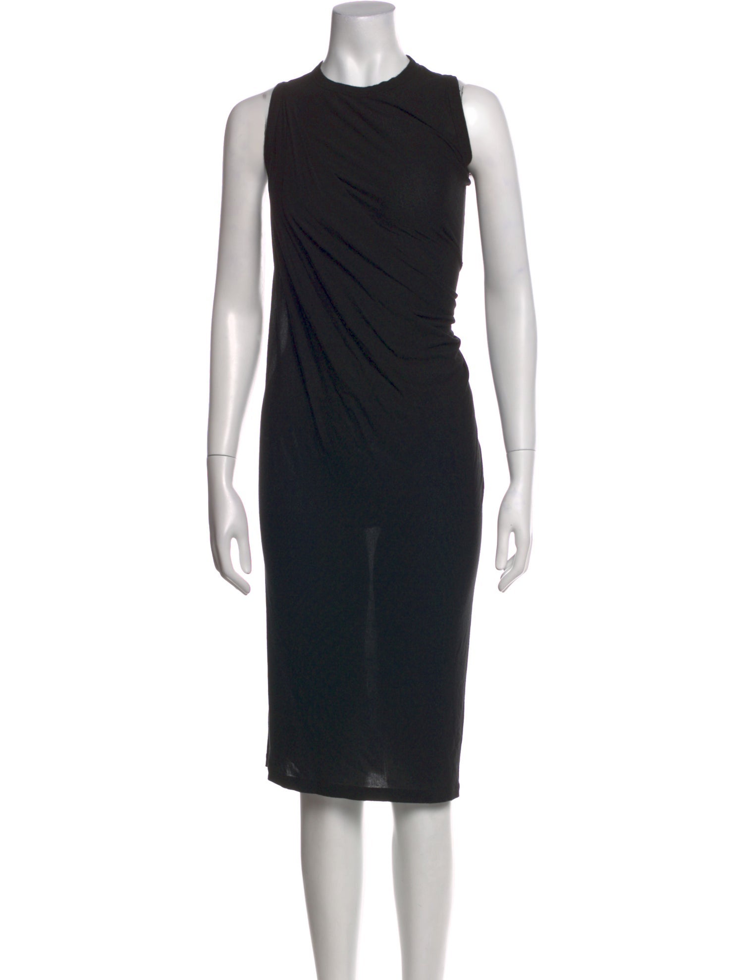 Rick Owens Crew Neck Midi Length Dress
