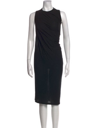 Rick Owens Crew Neck Midi Length Dress