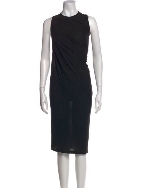 Rick Owens Crew Neck Midi Length Dress
