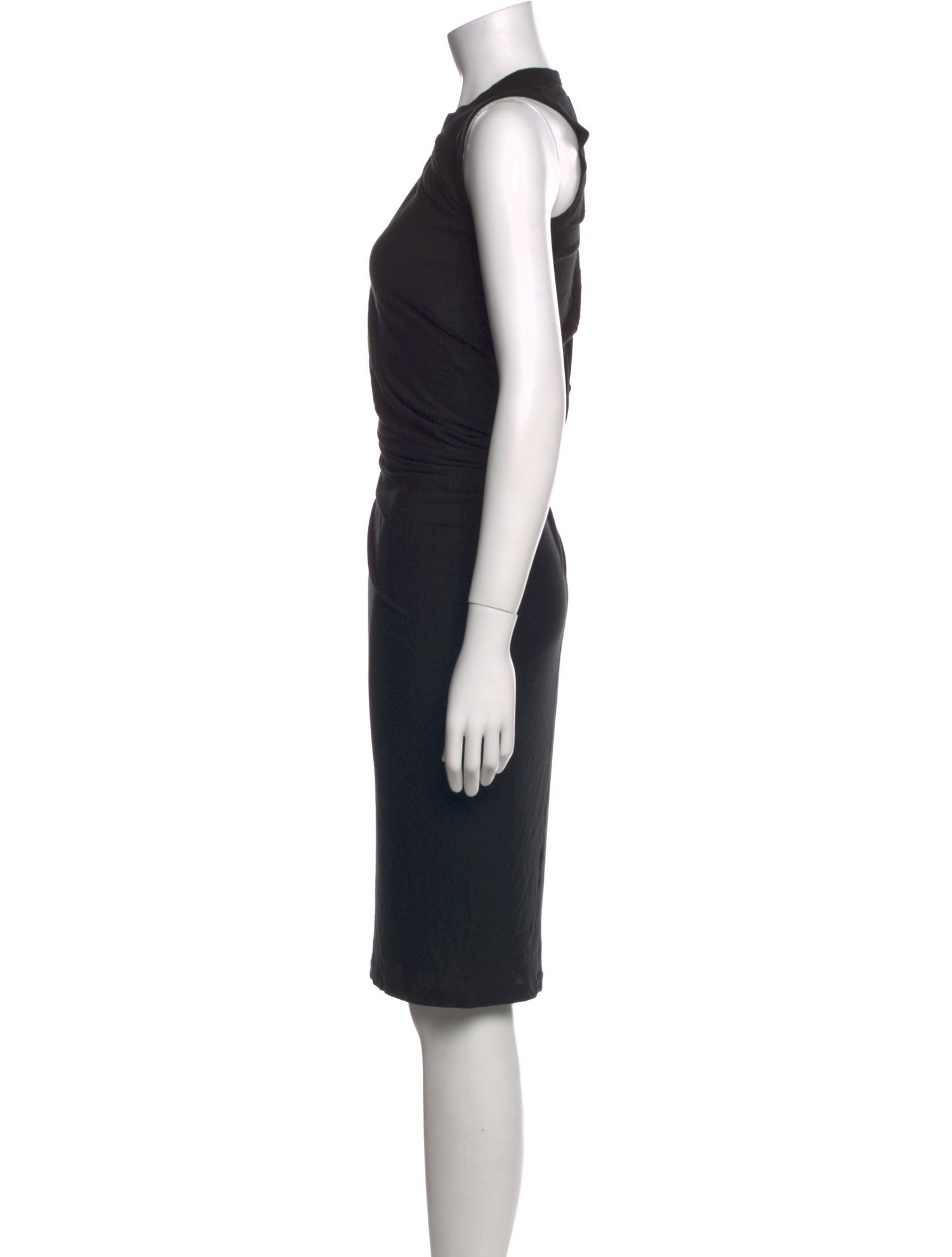 Rick Owens Crew Neck Midi Length Dress