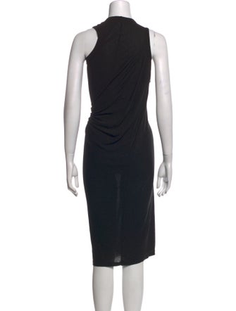 Rick Owens Crew Neck Midi Length Dress
