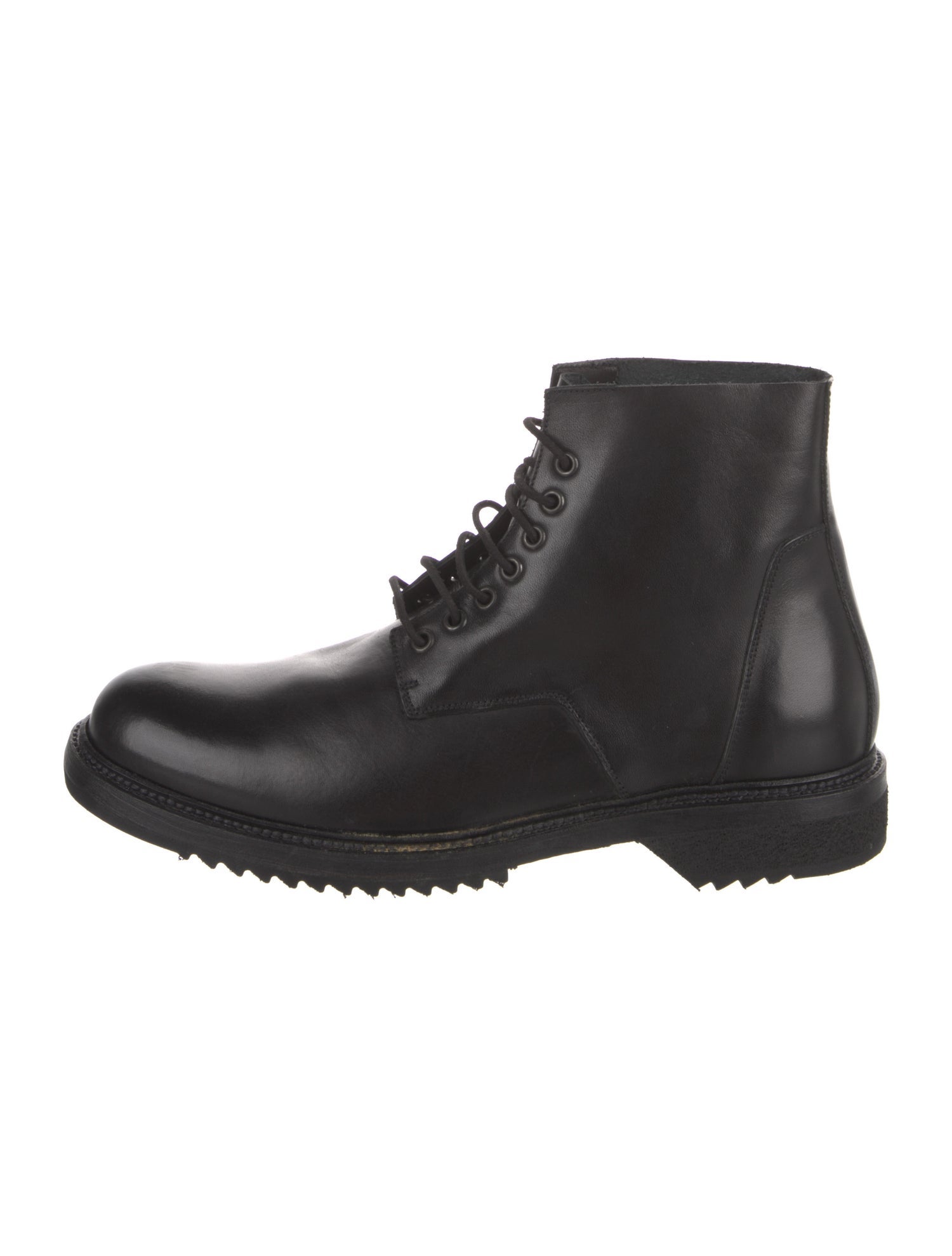 Rick Owens Leather Lace-Up Boots