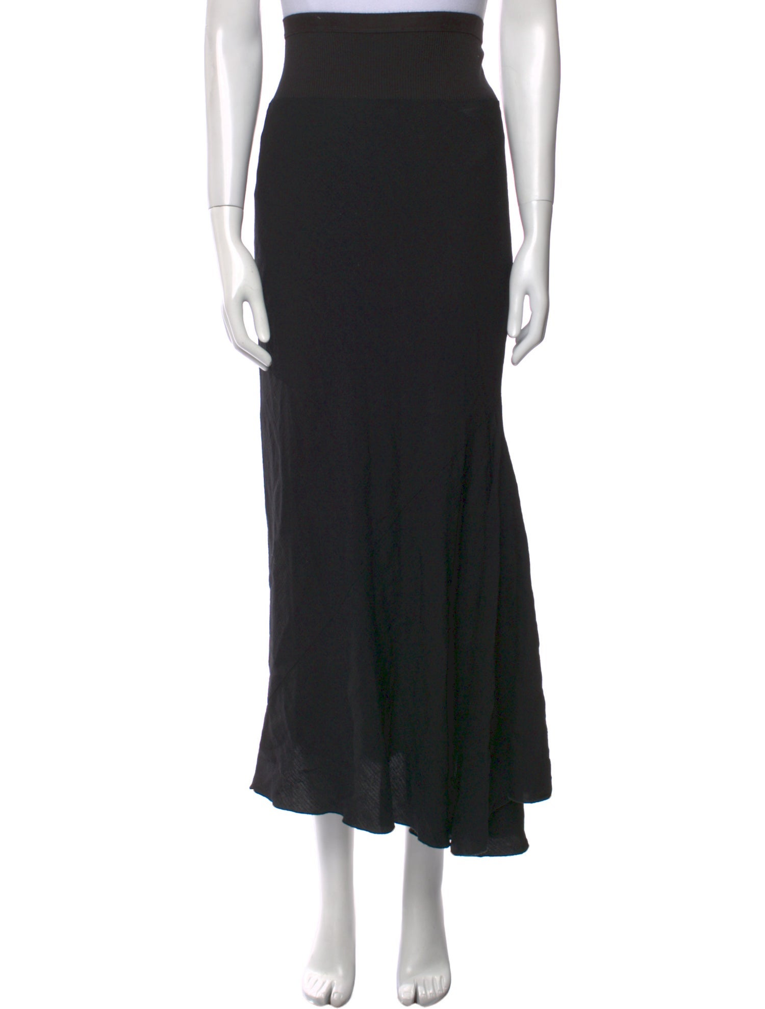 Rick Owens Raw-Edge Trim Long Skirt