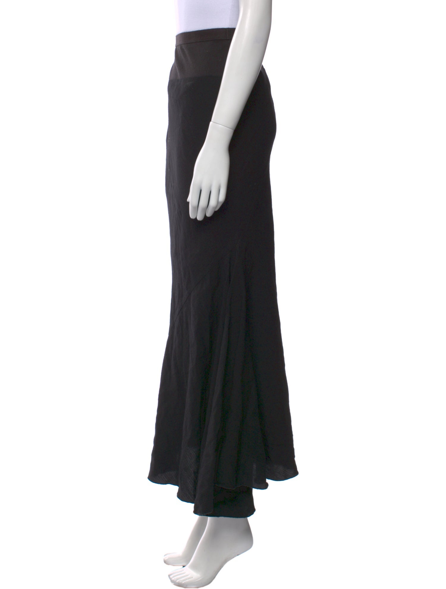 Rick Owens Raw-Edge Trim Long Skirt