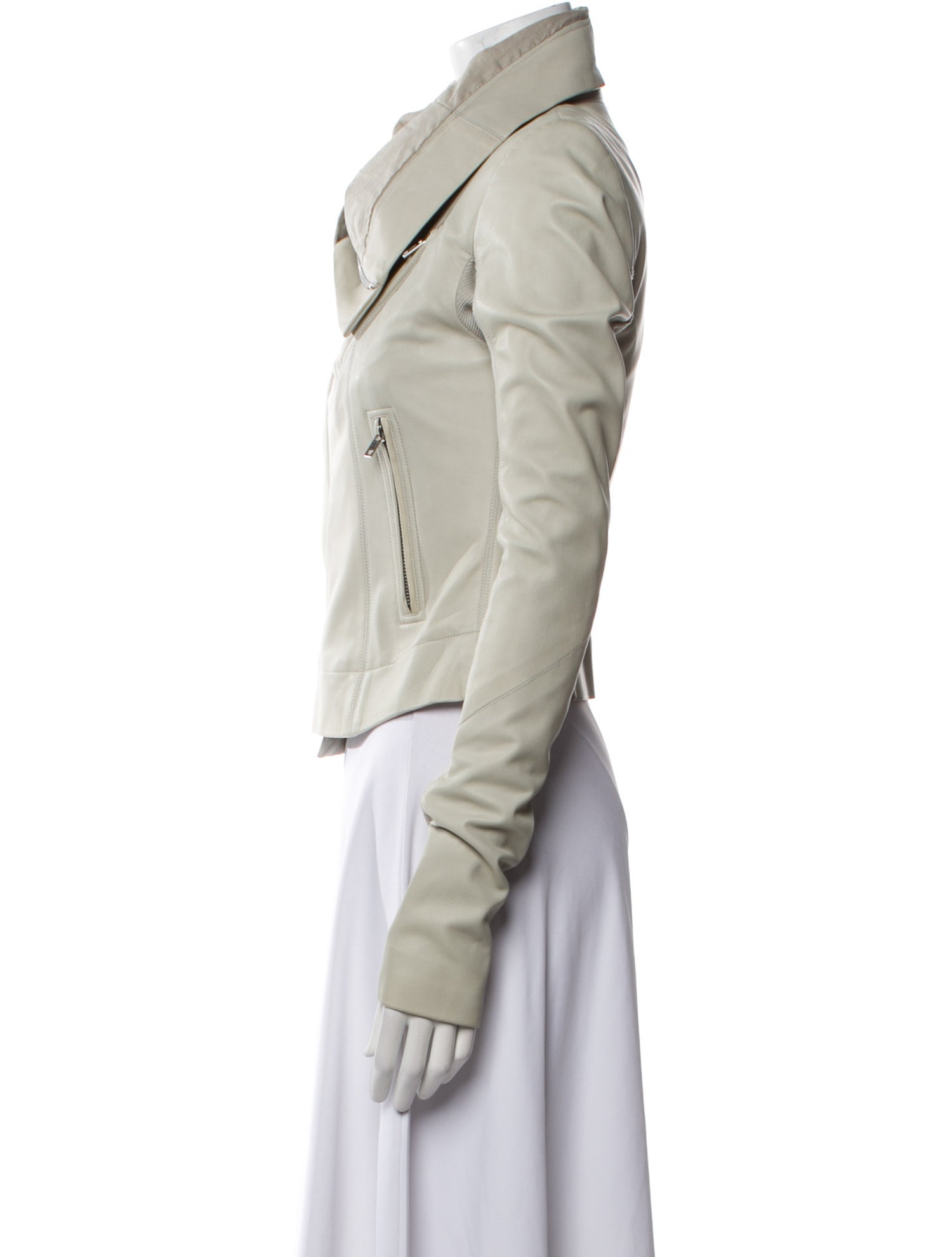 Rick Owens 2019 'Babel' High Neck Biker Biker Jacket