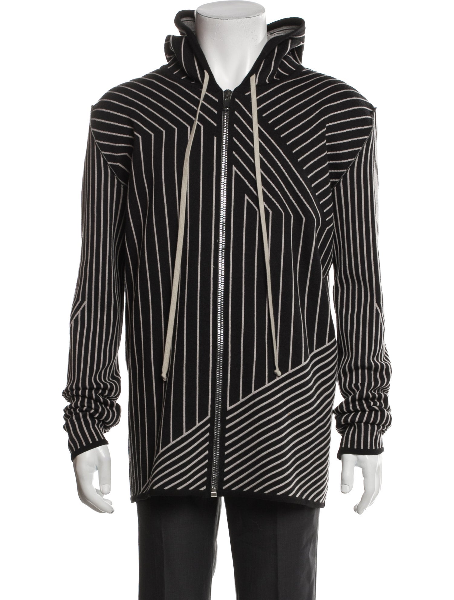 Rick Owens Striped Crew Neck Hoodie