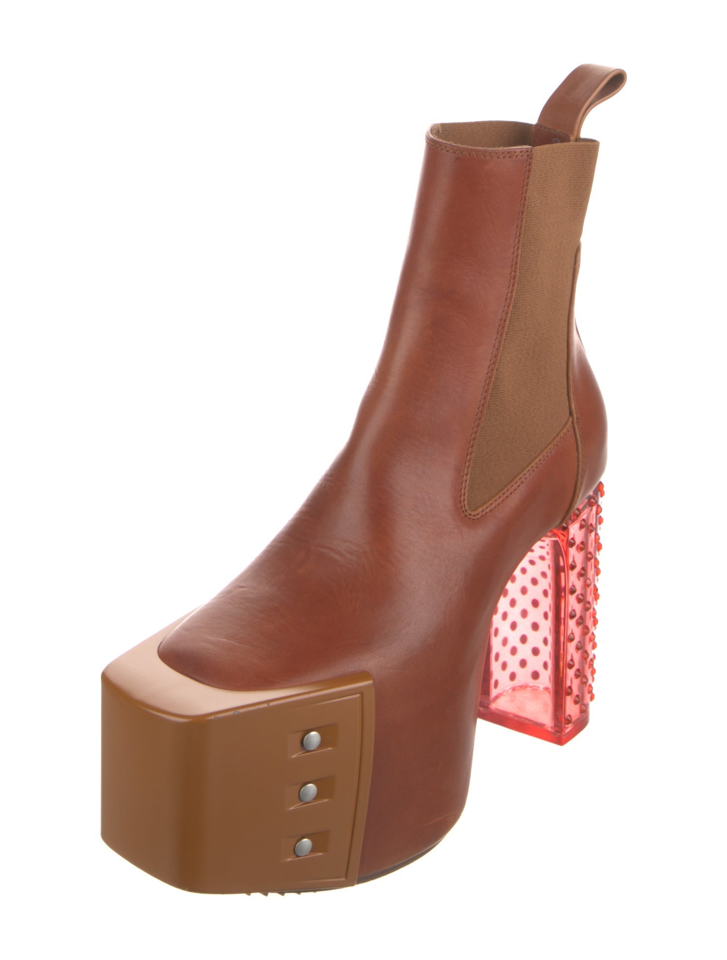 Rick Owens Leather Crystal Embellishments Chelsea Boots