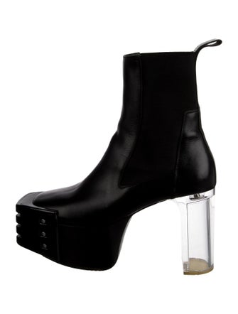 Rick Owens Leather Studded Accents Boots