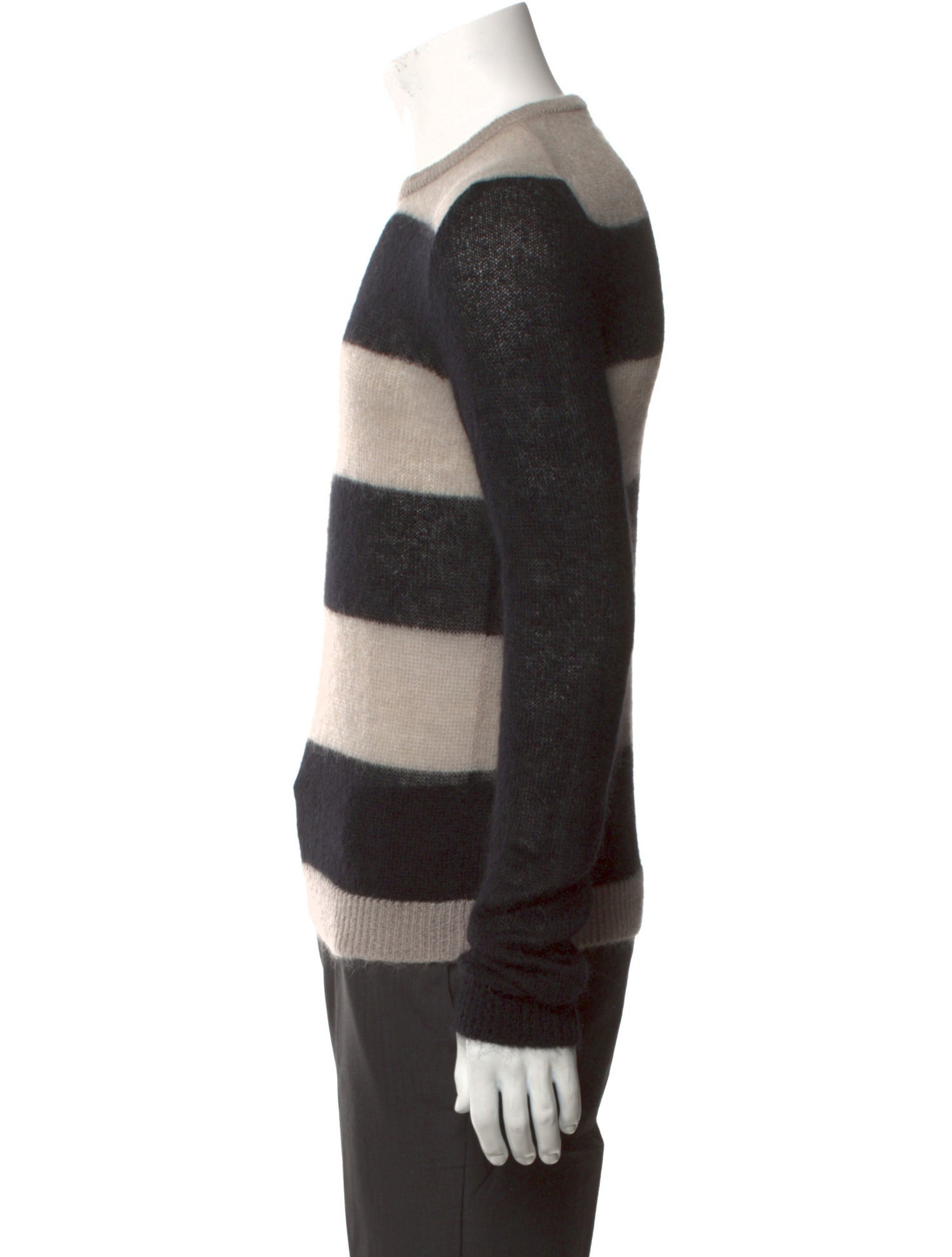 Rick Owens Colorblock Pattern Crew Neck Pullover