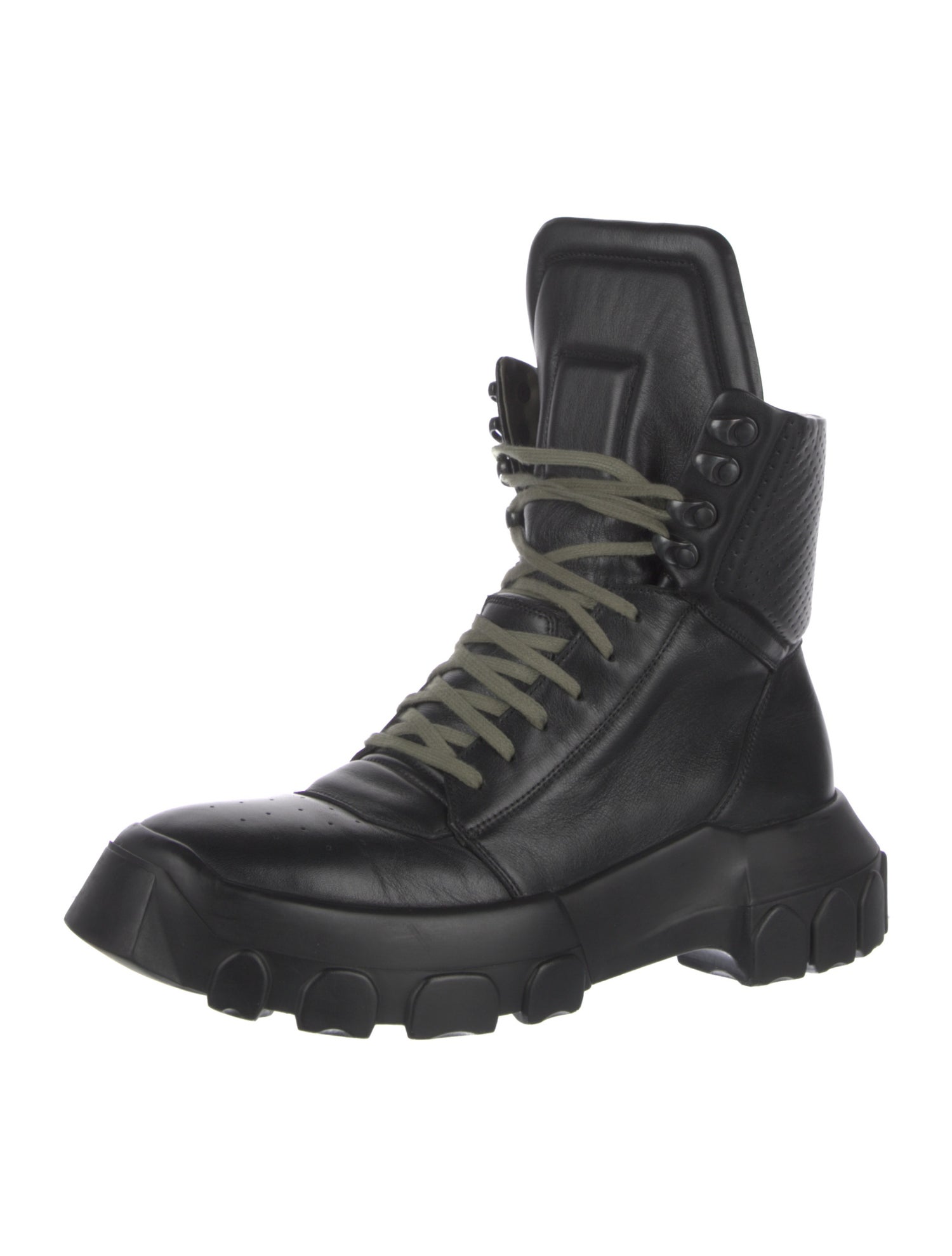 Rick Owens Leather Lace-Up Boots