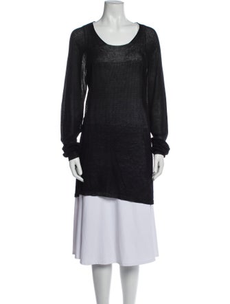 Rick Owens Scoop Neck Long Sleeve Tunic