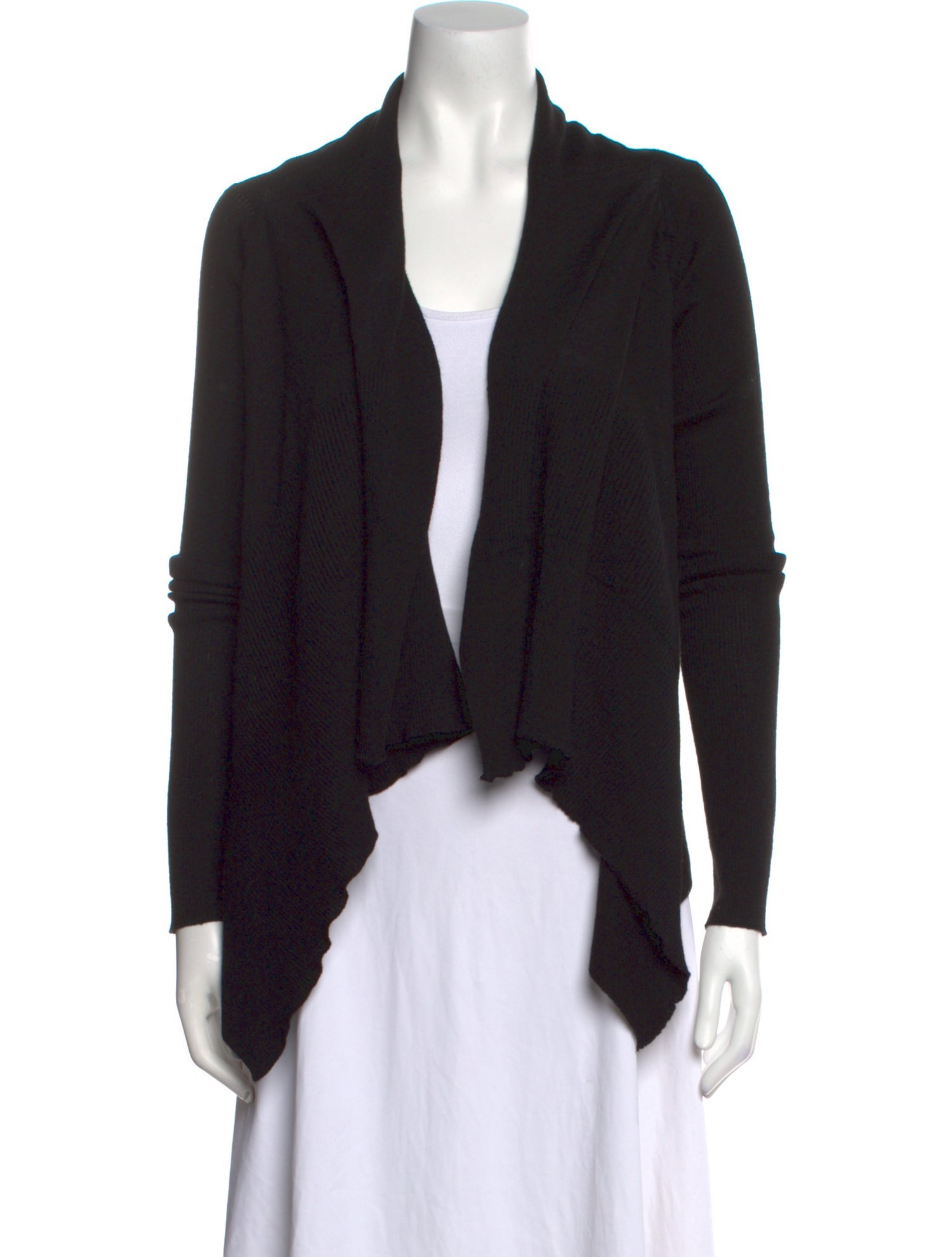 Rick Owens Virgin Wool Open Front Sweater