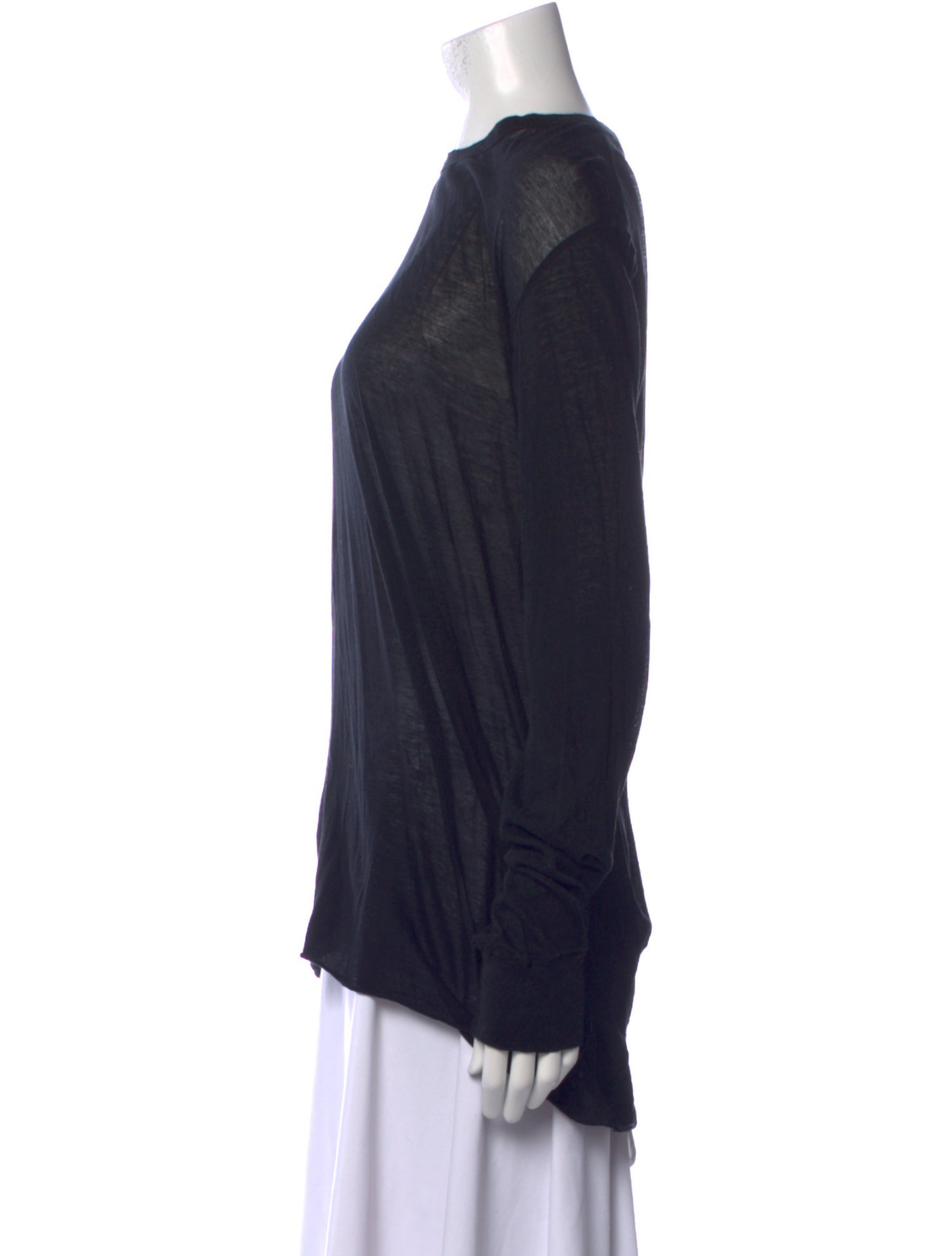 Rick Owens Bateau Neckline Long Sleeve Top