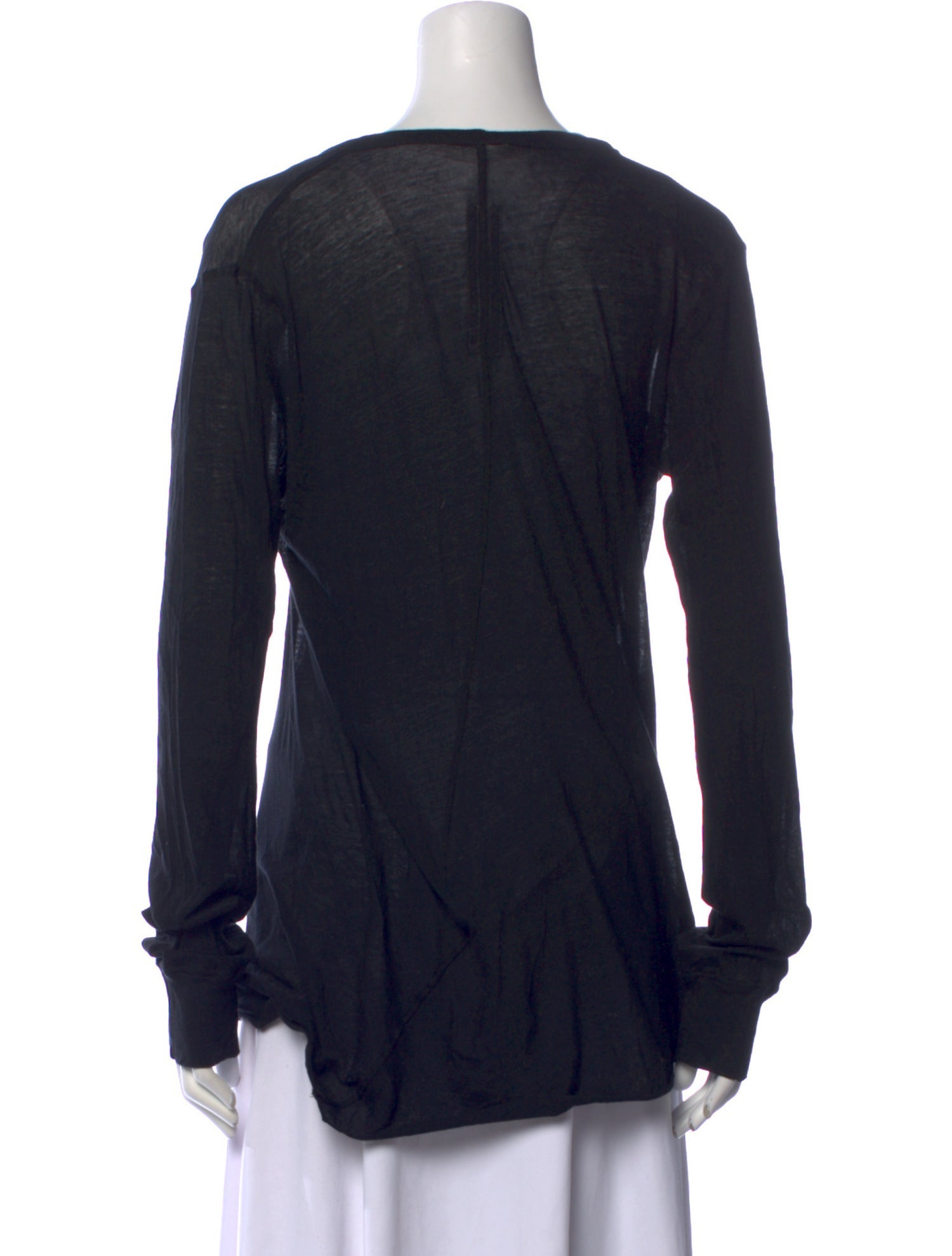 Rick Owens Bateau Neckline Long Sleeve Top