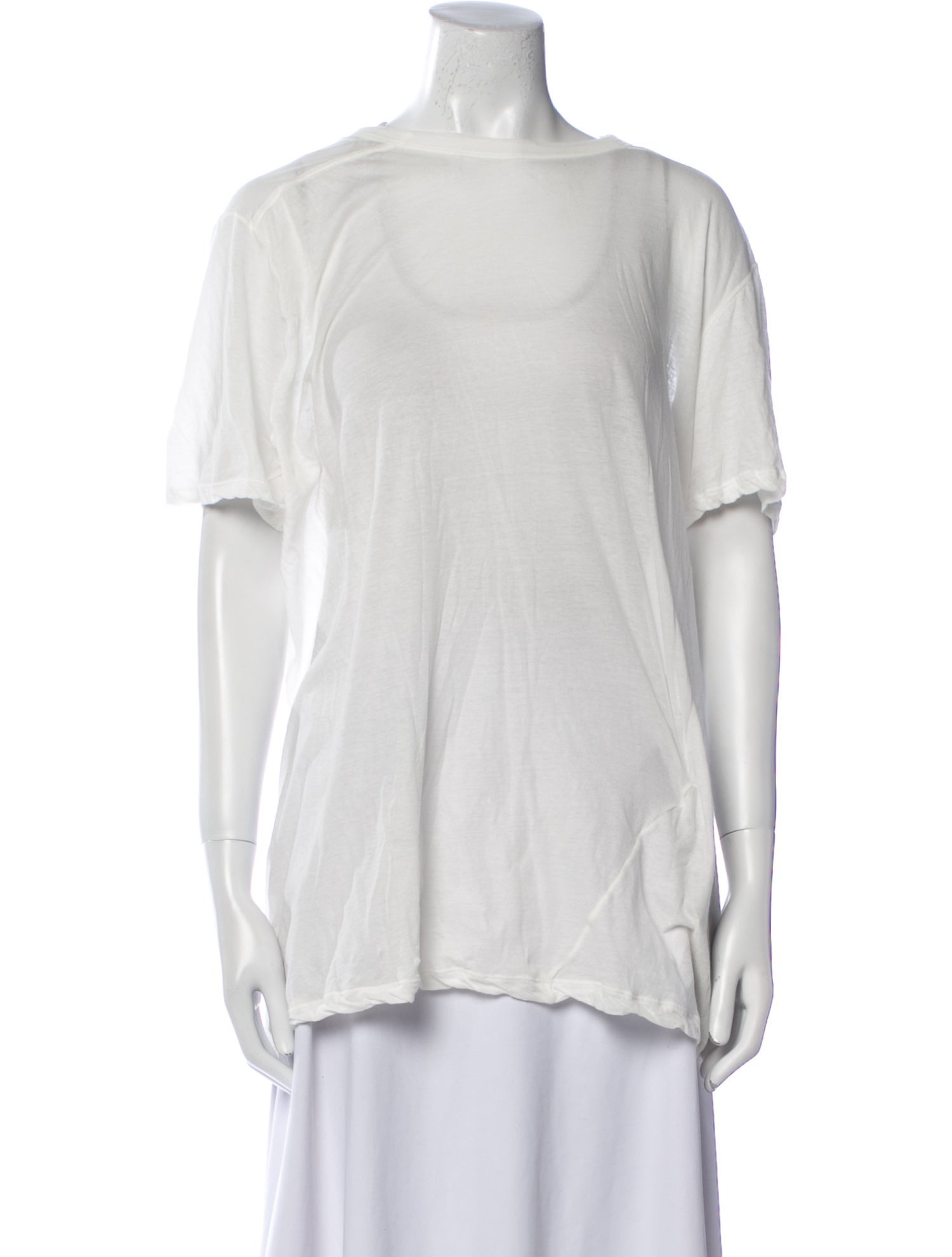 Rick Owens Bateau Neckline Short Sleeve T-Shirt