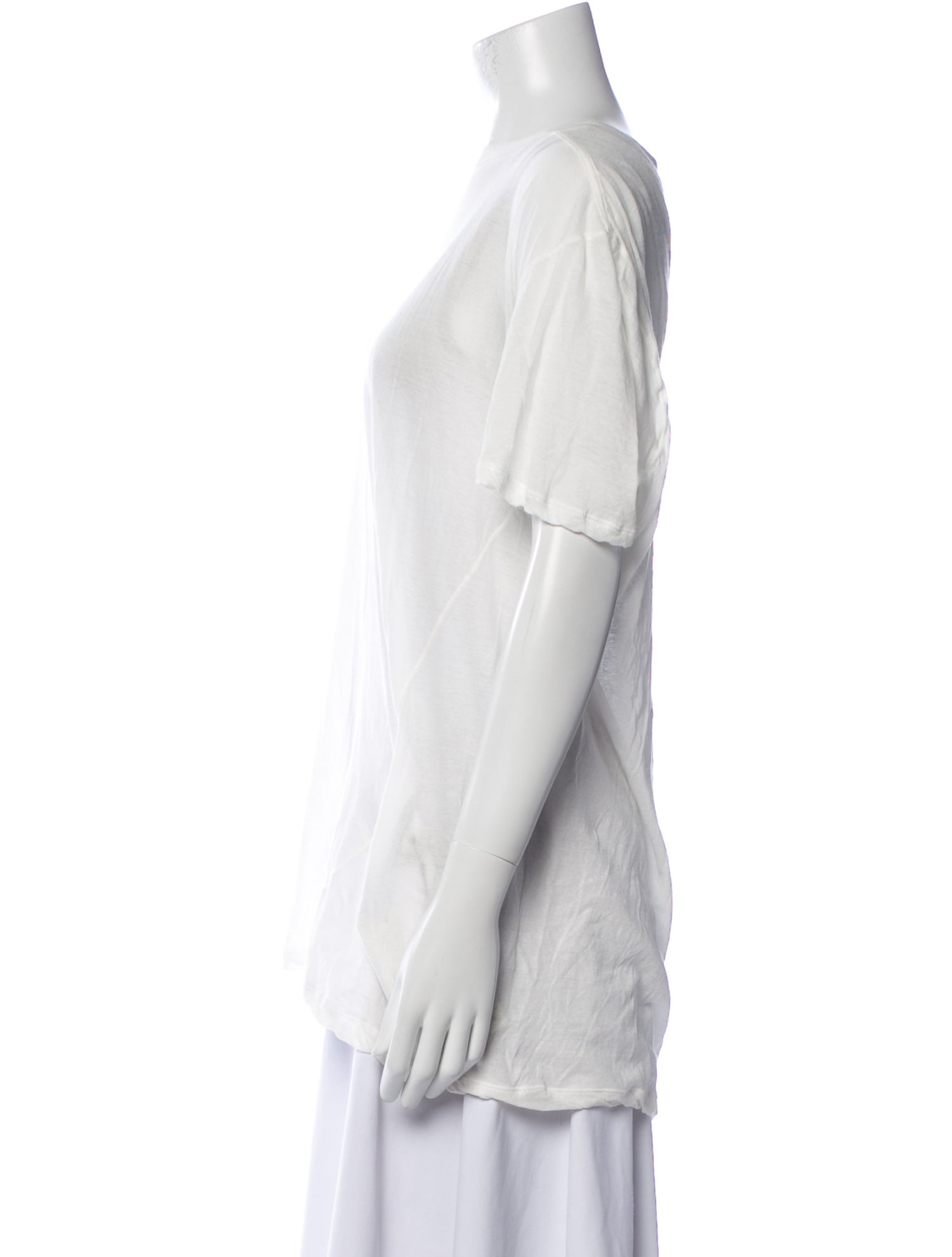 Rick Owens Bateau Neckline Short Sleeve T-Shirt
