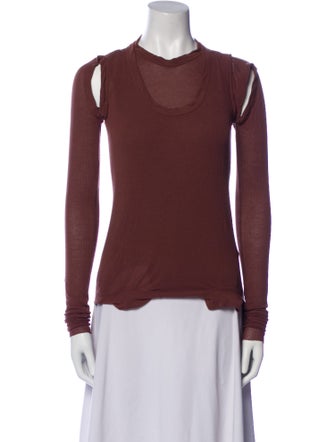 Rick Owens Crew Neck Long Sleeve Top