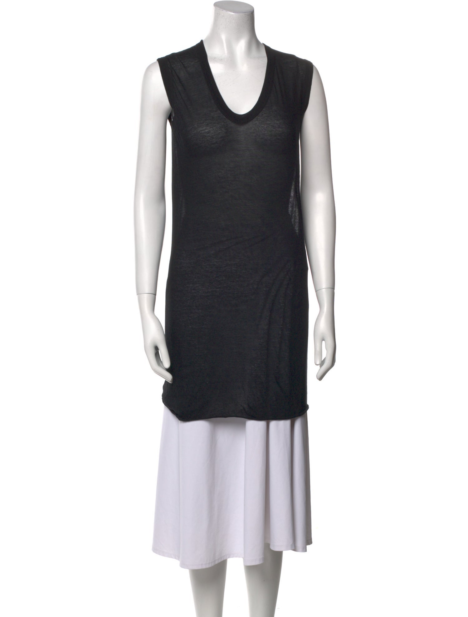 Rick Owens Cowl Neck Sleeveless Tunic