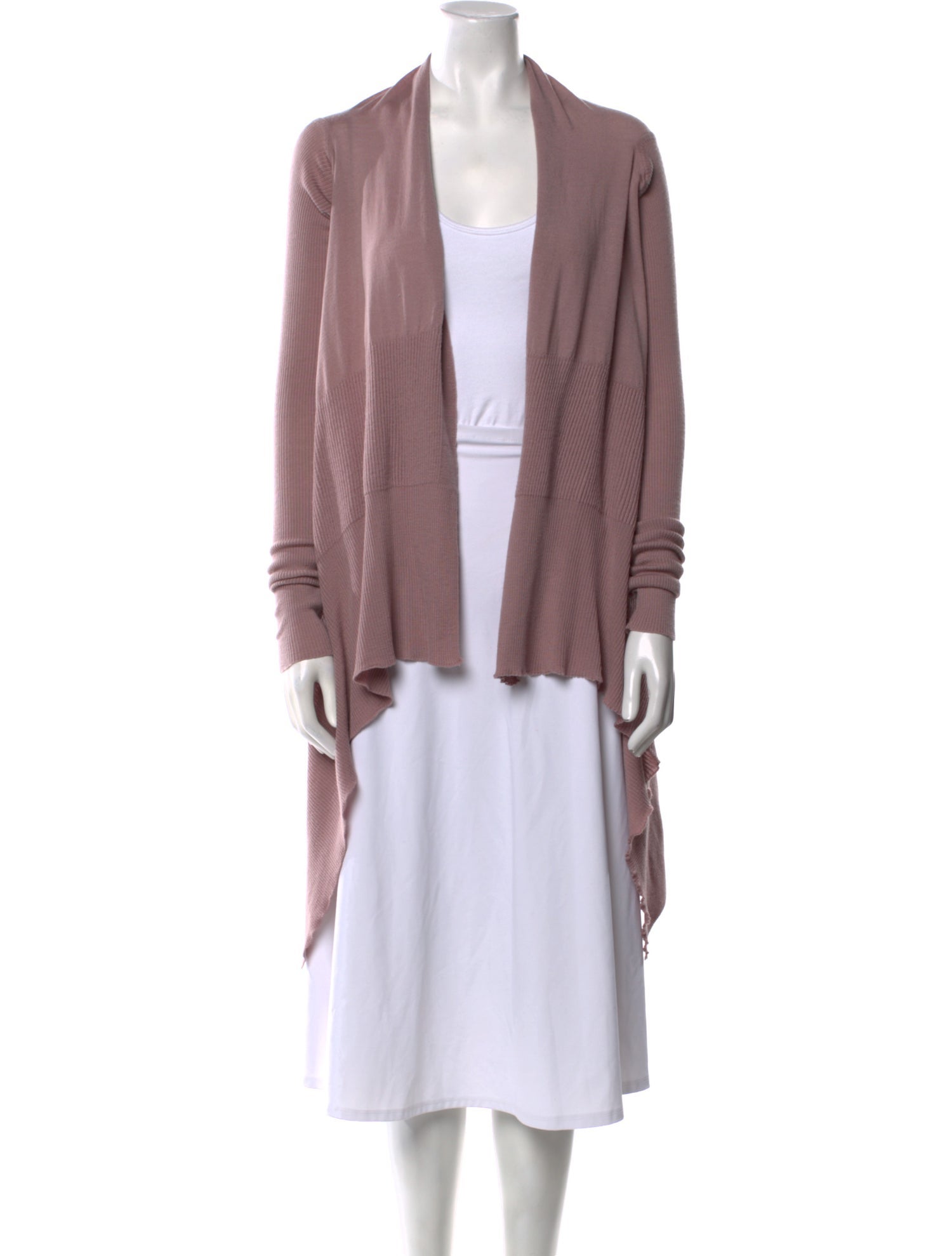 Rick Owens Virgin Wool Open Front Sweater