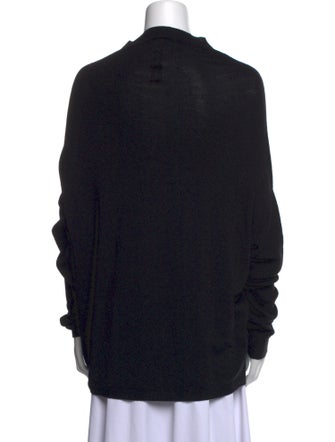 Rick Owens Merino Wool Mock Neck Sweater