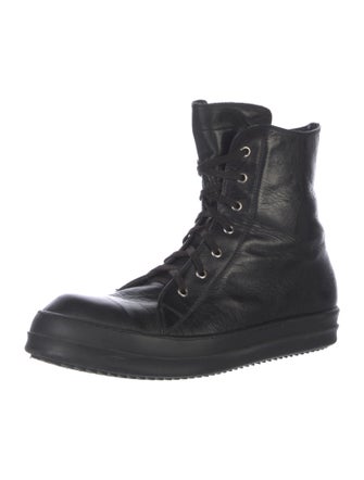Rick Owens Leather Lace-Up Boots