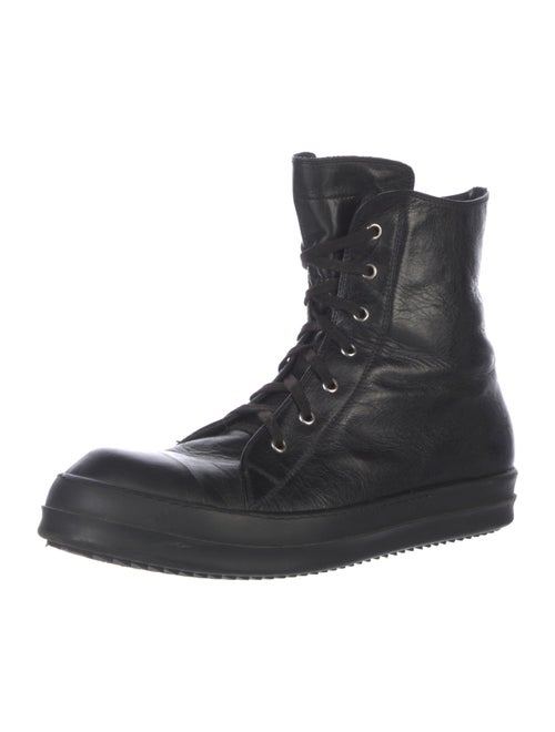 Rick Owens Leather Lace-Up Boots