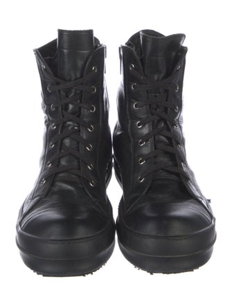 Rick Owens Leather Lace-Up Boots