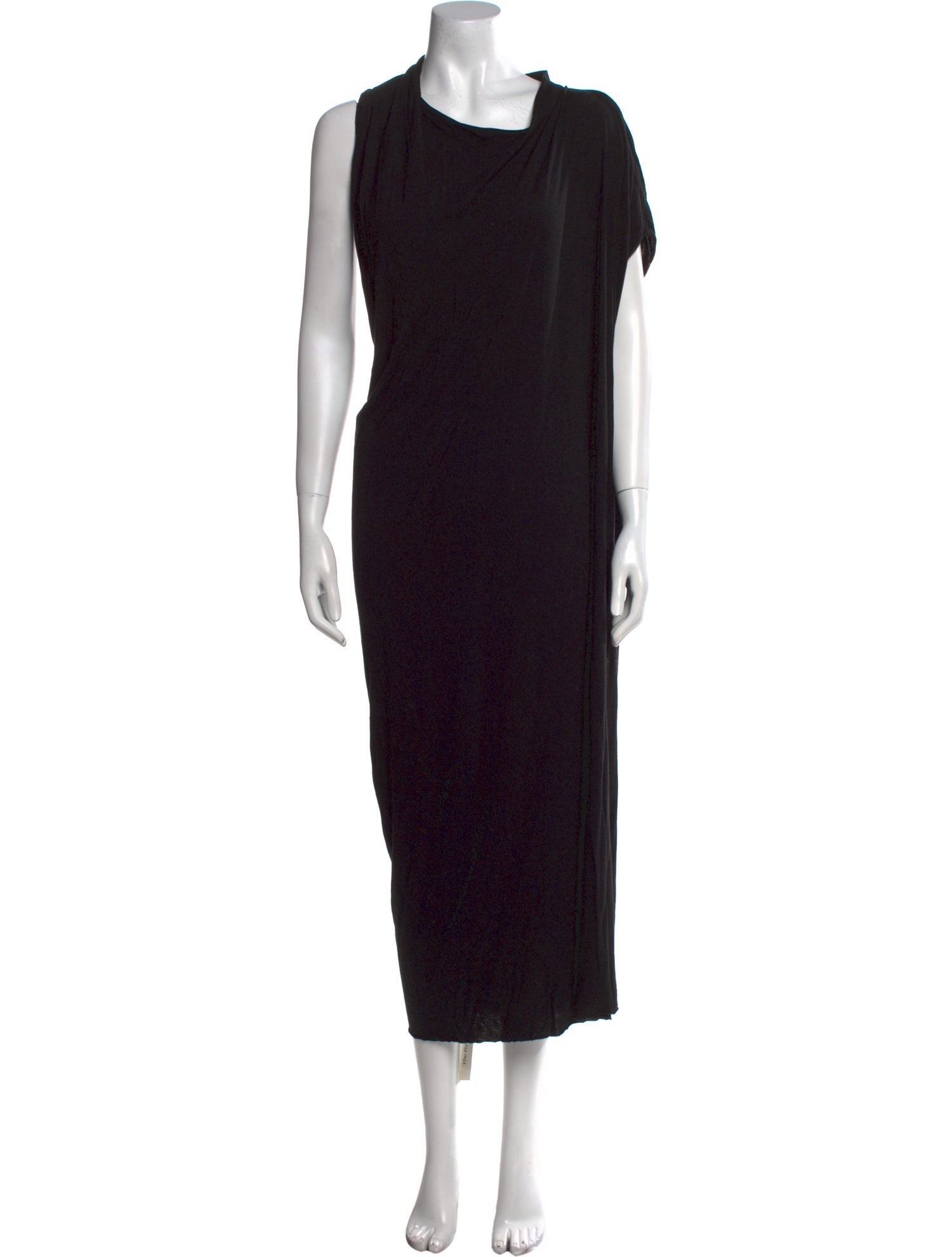 Rick Owens Cowl Neck Midi Length Dress