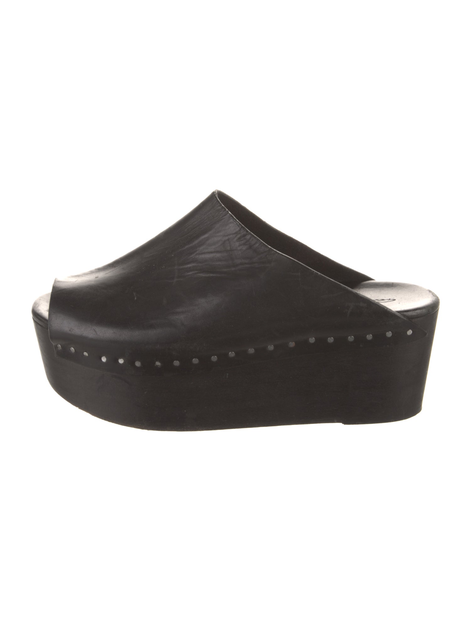 Rick Owens Leather Studded Accents Slides