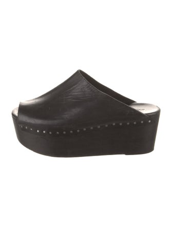 Rick Owens Leather Studded Accents Slides