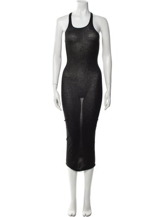 Rick Owens Scoop Neck Long Dress