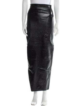 Rick Owens Raw-Edge Trim Long Skirt