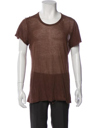 Rick Owens Scoop Neck Short Sleeve T-Shirt