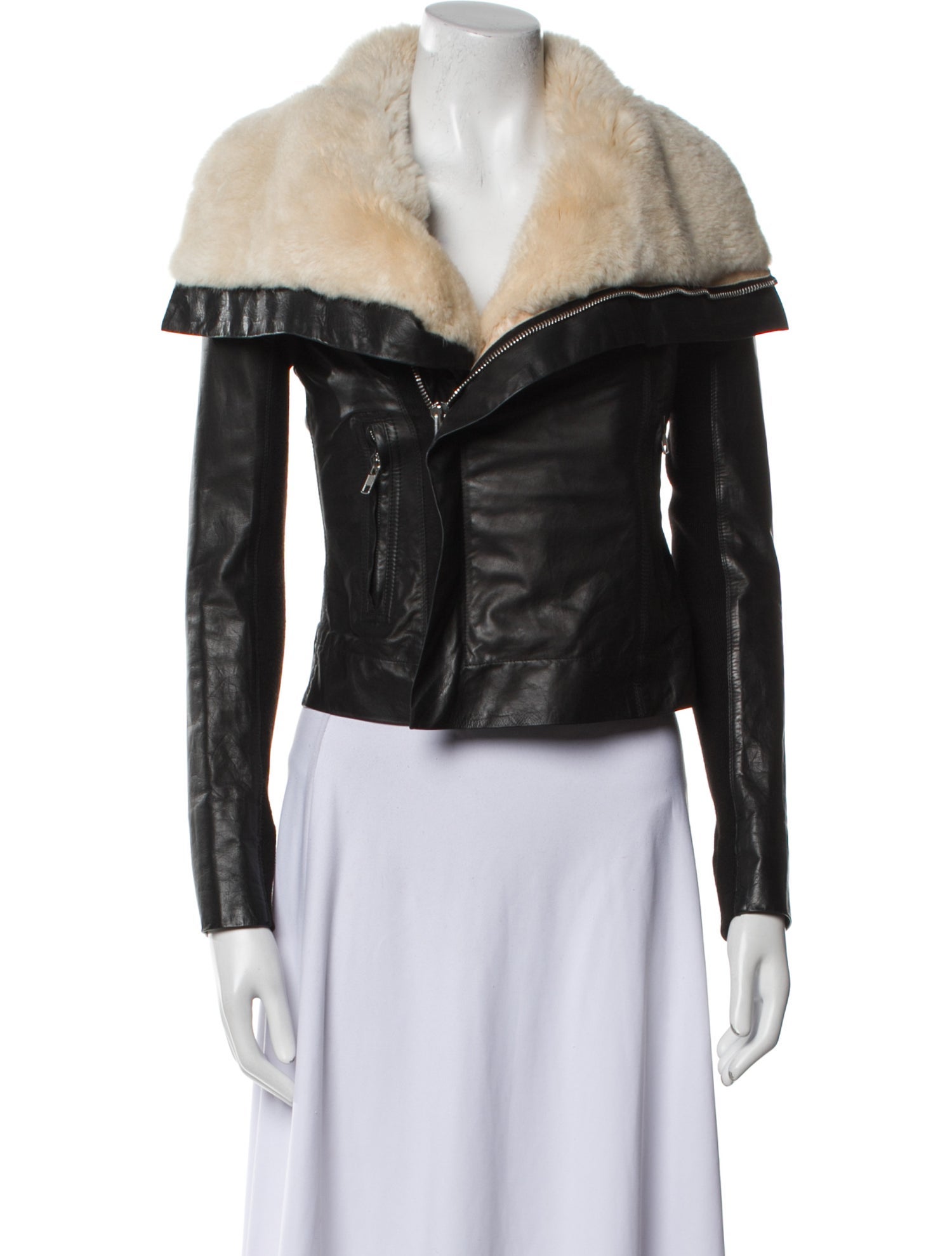 Rick Owens Leather Fur Jacket