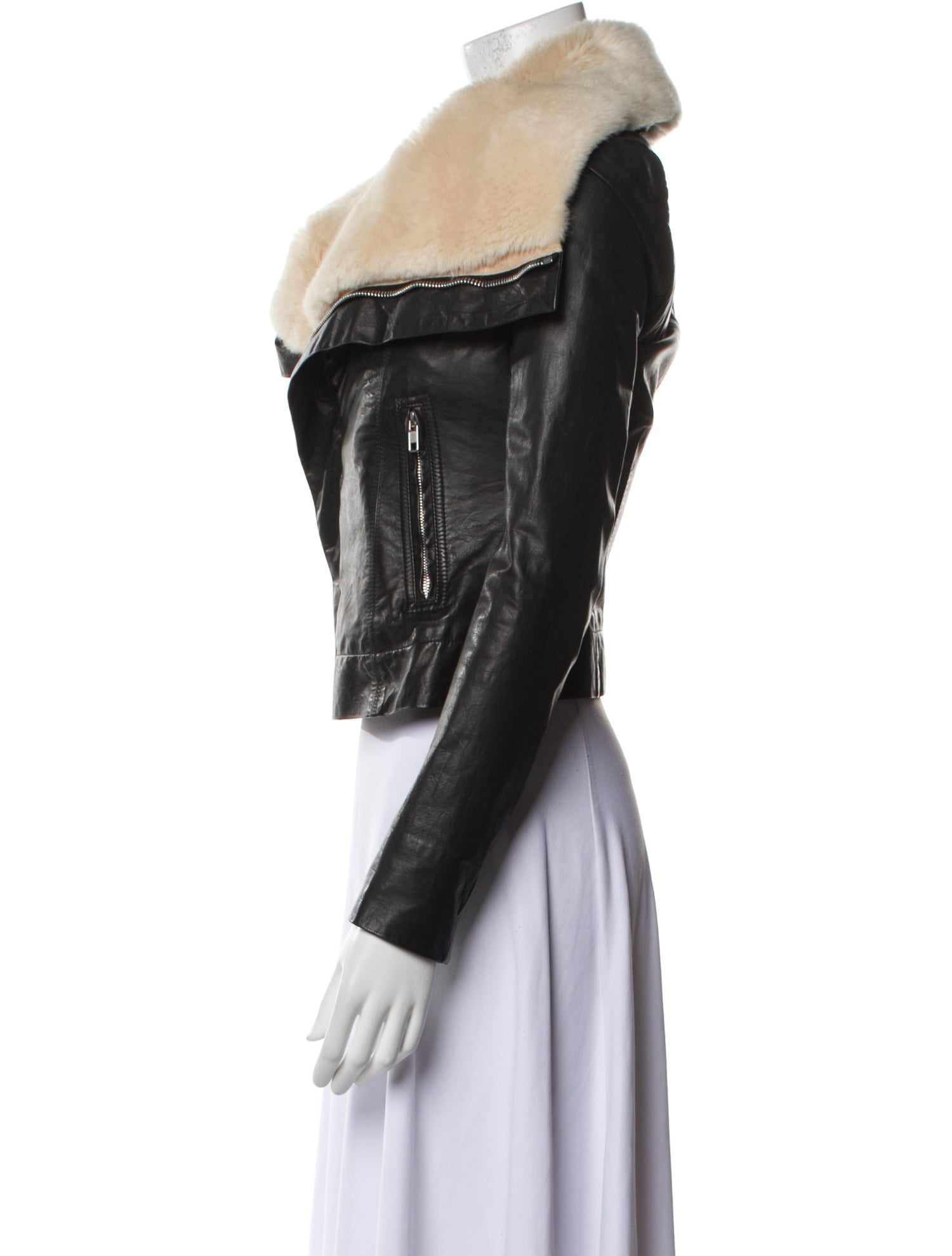 Rick Owens Leather Fur Jacket