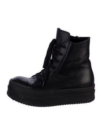 Rick Owens Leather Lace-Up Boots