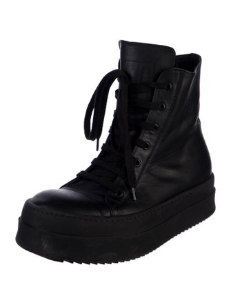 Rick Owens Leather Lace-Up Boots