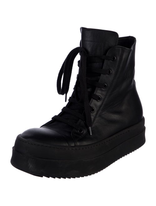 Rick Owens Leather Lace-Up Boots